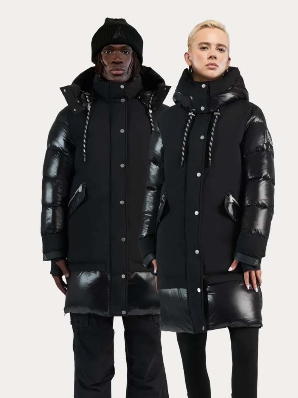 ALPENHAUS BRIÈRE Unisex Mixed Media Puffer Parka Black Sz M/L